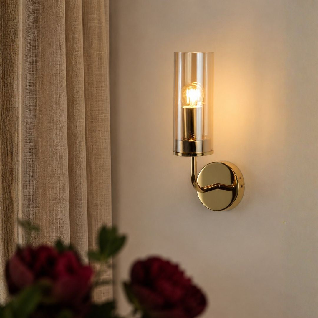Retro Style Glass Cylindrical Wall Mount Lamp