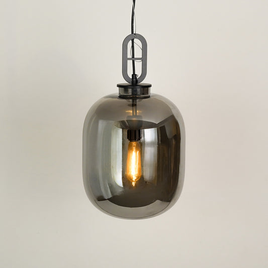 Retro Style Oval Glass Shade Pendant Light