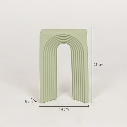 Ribbed Ceramic Table Decor - Sage Green