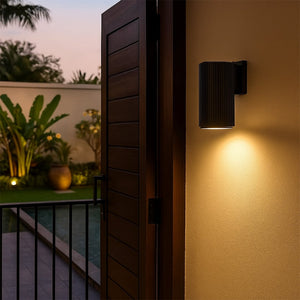 Ribbed Cylindrical Wall Light - Small
