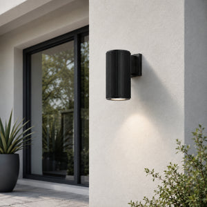 Ribbed Cylindrical Wall Light - Small