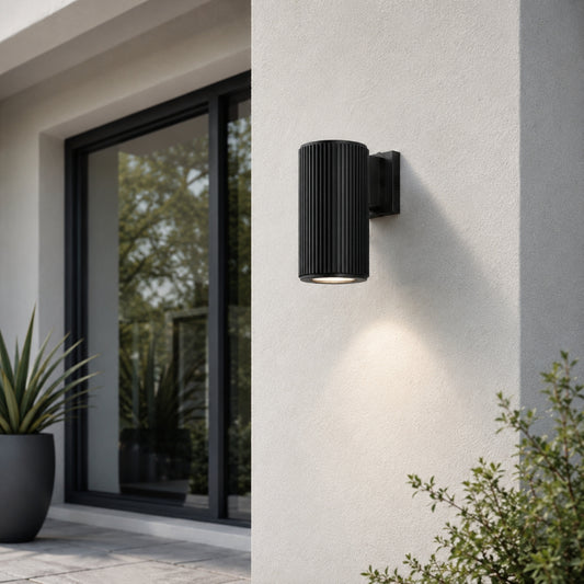 Ribbed Cylindrical Wall Light - Small