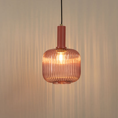 Ripple Glass Pendant Light - Pink