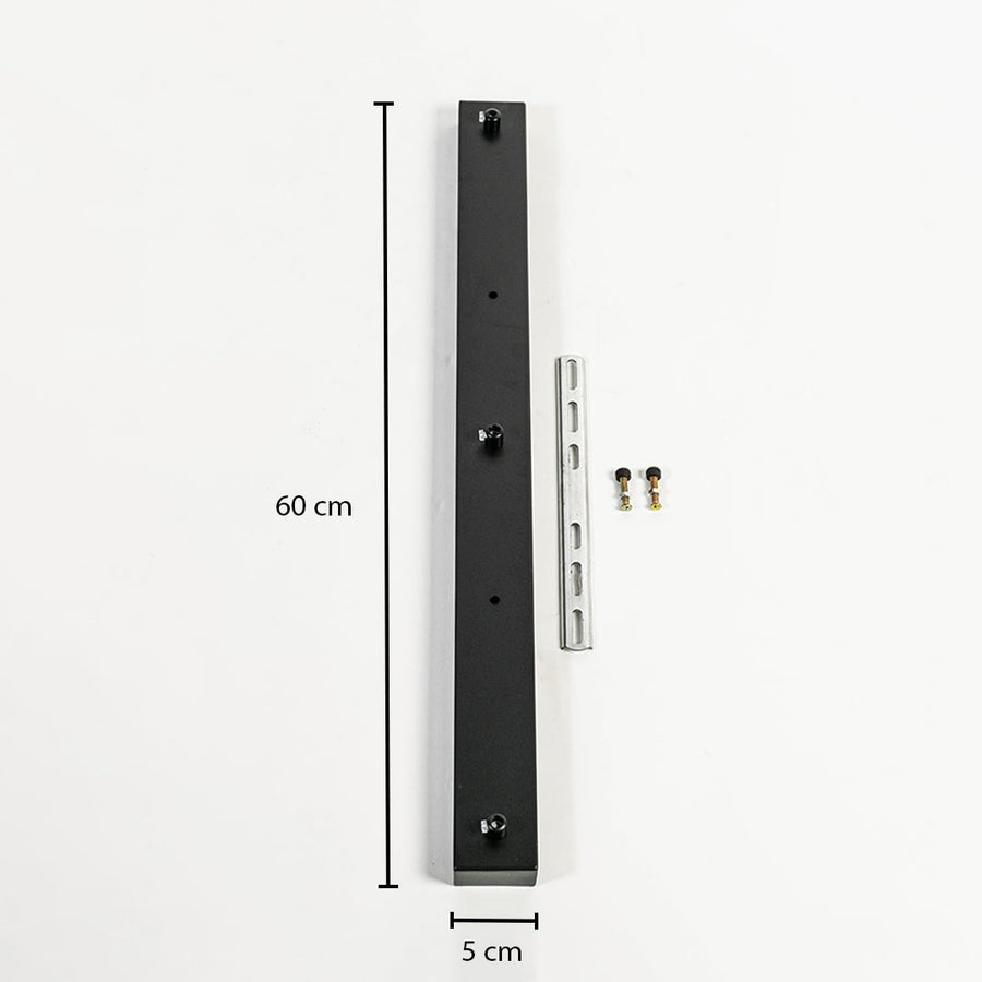 Ceiling plate dimension image showing length 60 cm width 5 cm mounting hole positions and hardware layout for accurate ceiling installations.