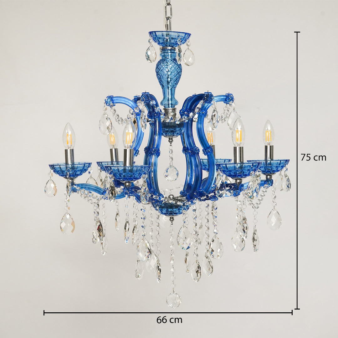 Marchese 6-Light Crystal Chandelier - Blue