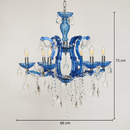 Marchese 6-Light Crystal Chandelier - Blue