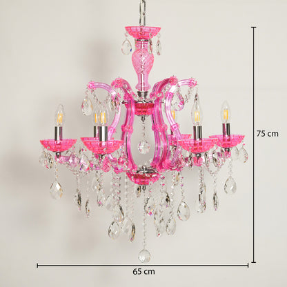 Marchese 6-Light Crystal Chandelier - Pink