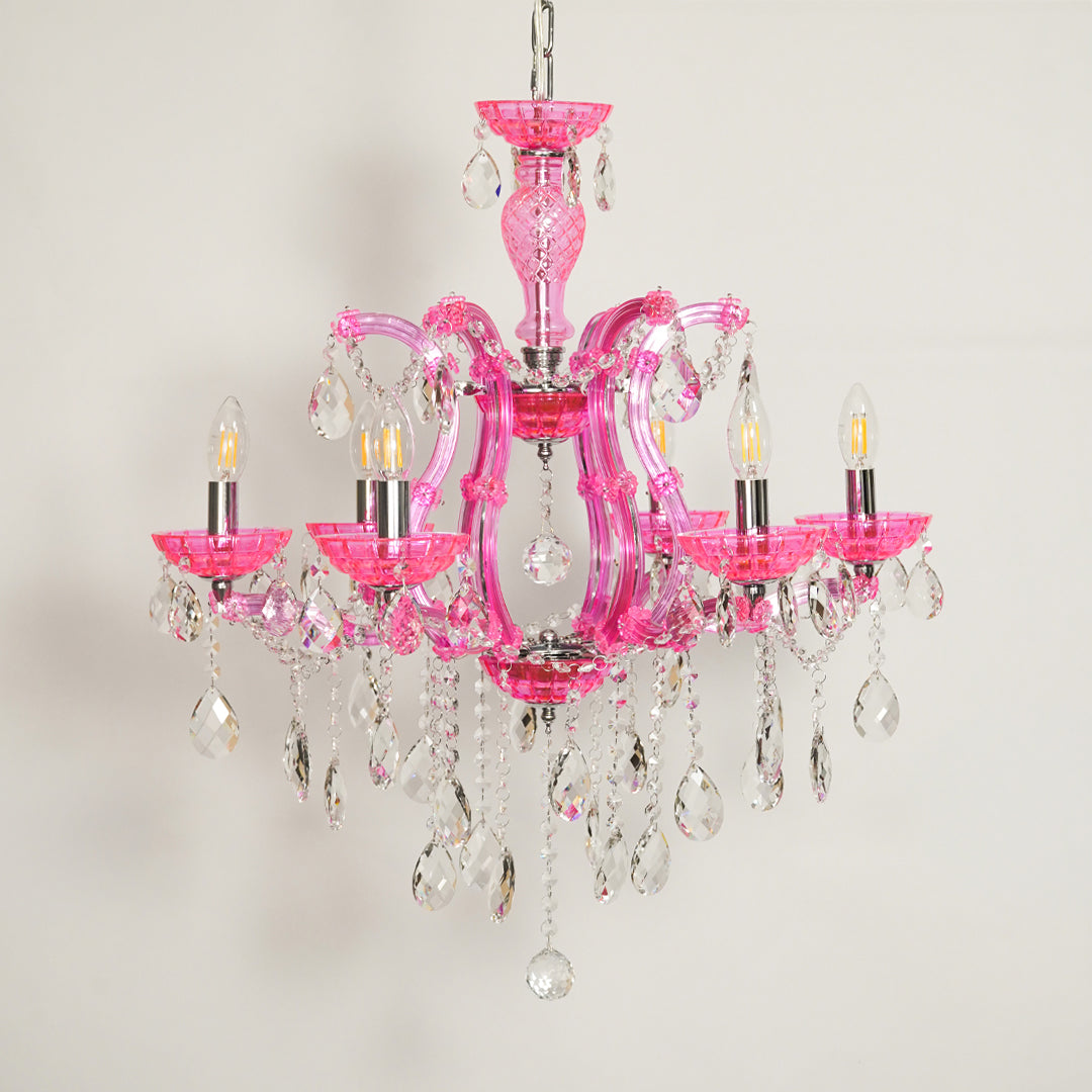 Marchese 6-Light Crystal Chandelier - Pink