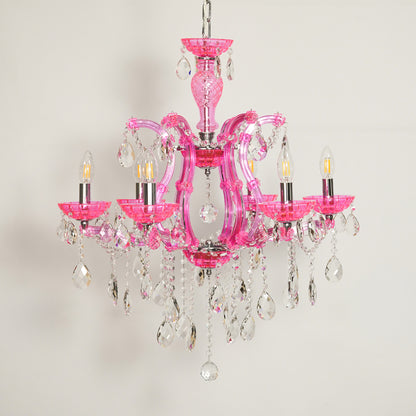 Marchese 6-Light Crystal Chandelier - Pink