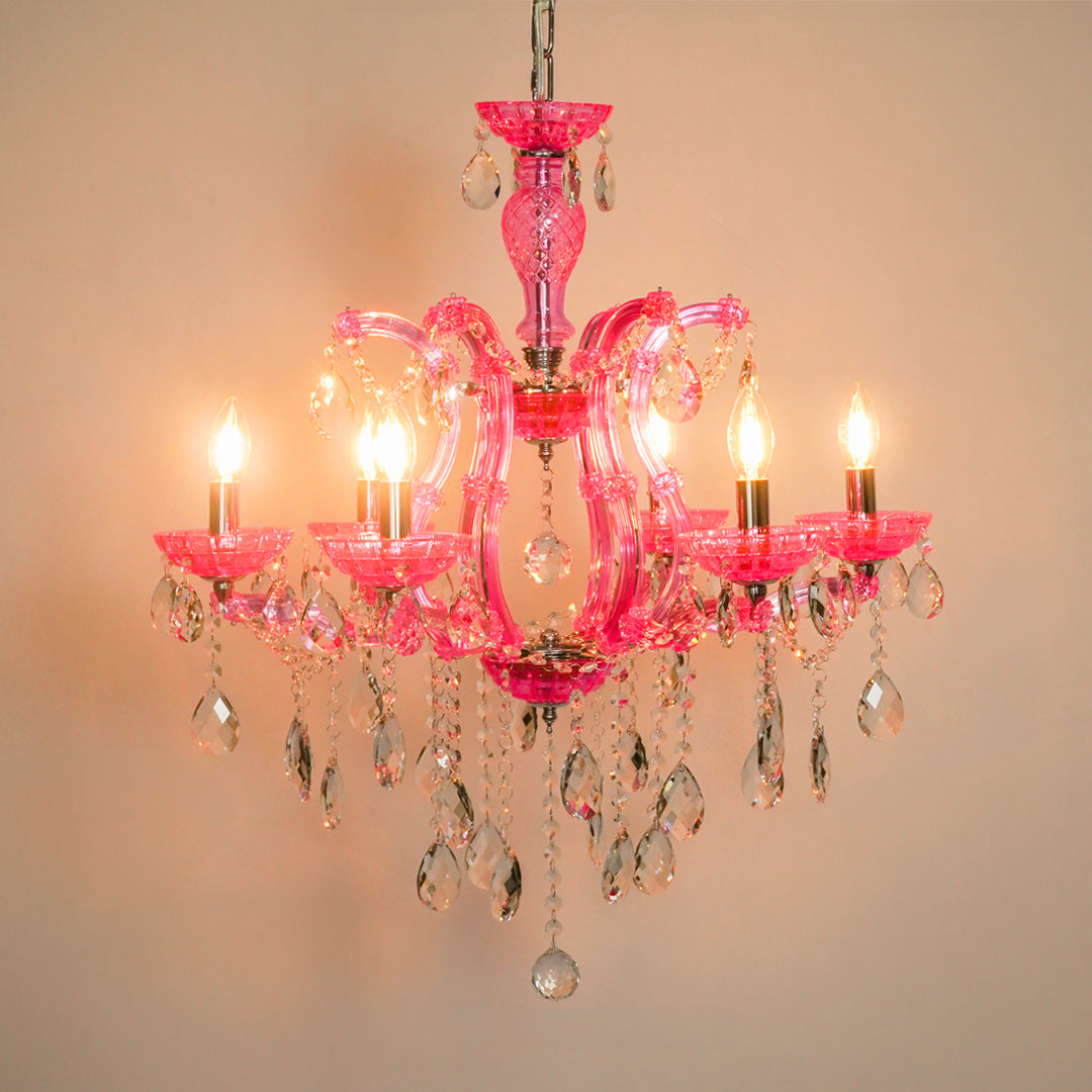Marchese 6-Light Crystal Chandelier - Pink