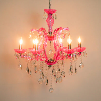 Marchese 6-Light Crystal Chandelier - Pink