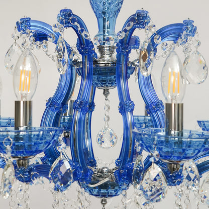 Marchese 8-Light Crystal Chandelier -Blue