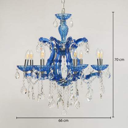 Marchese 8-Light Crystal Chandelier -Blue