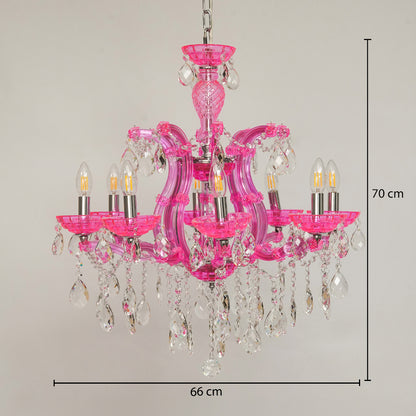 Marchese 8-Light Crystal Chandelier - Pink