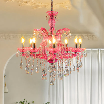 Marchese 8-Light Crystal Chandelier - Pink