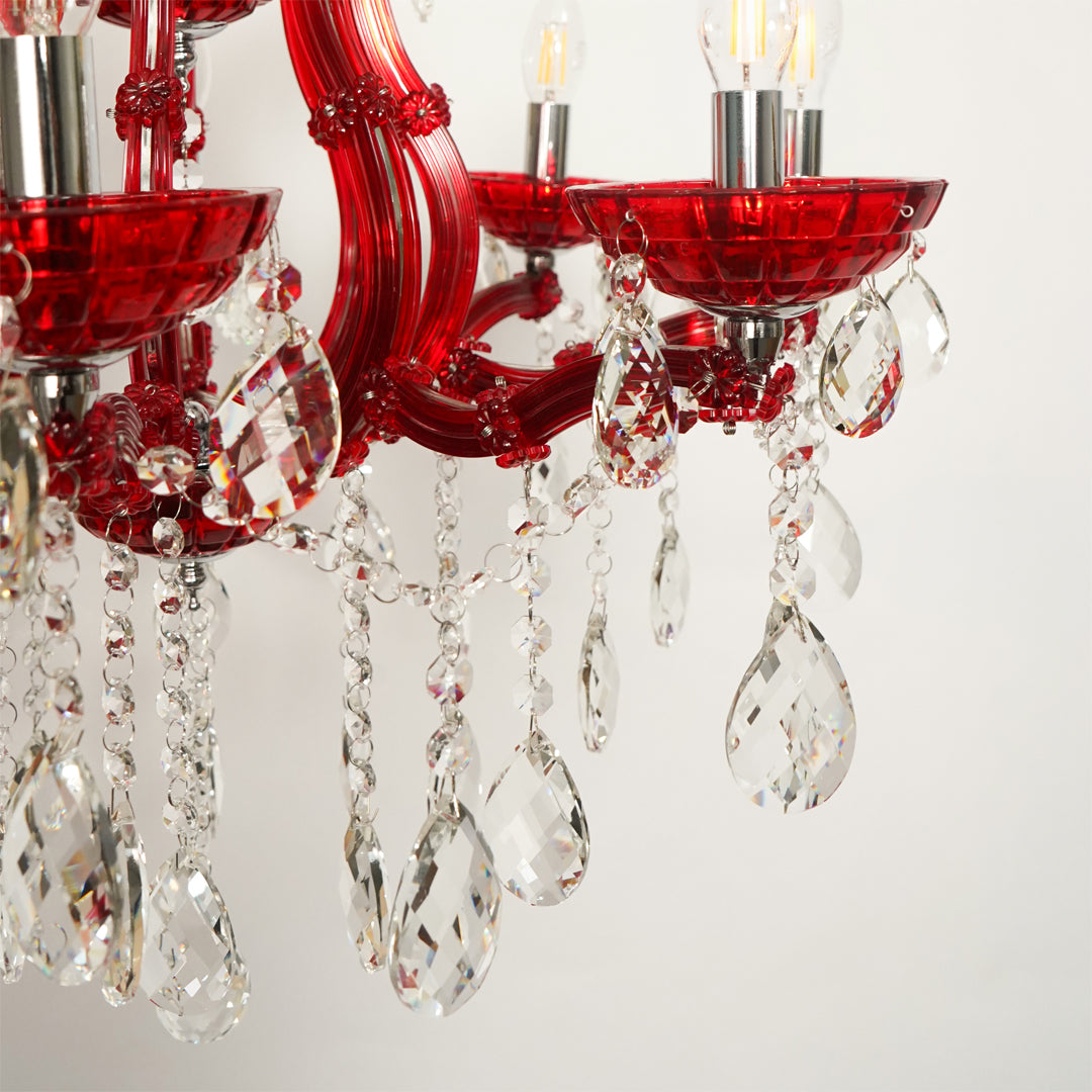 Marchese 8-Light Crystal Chandelier - Red