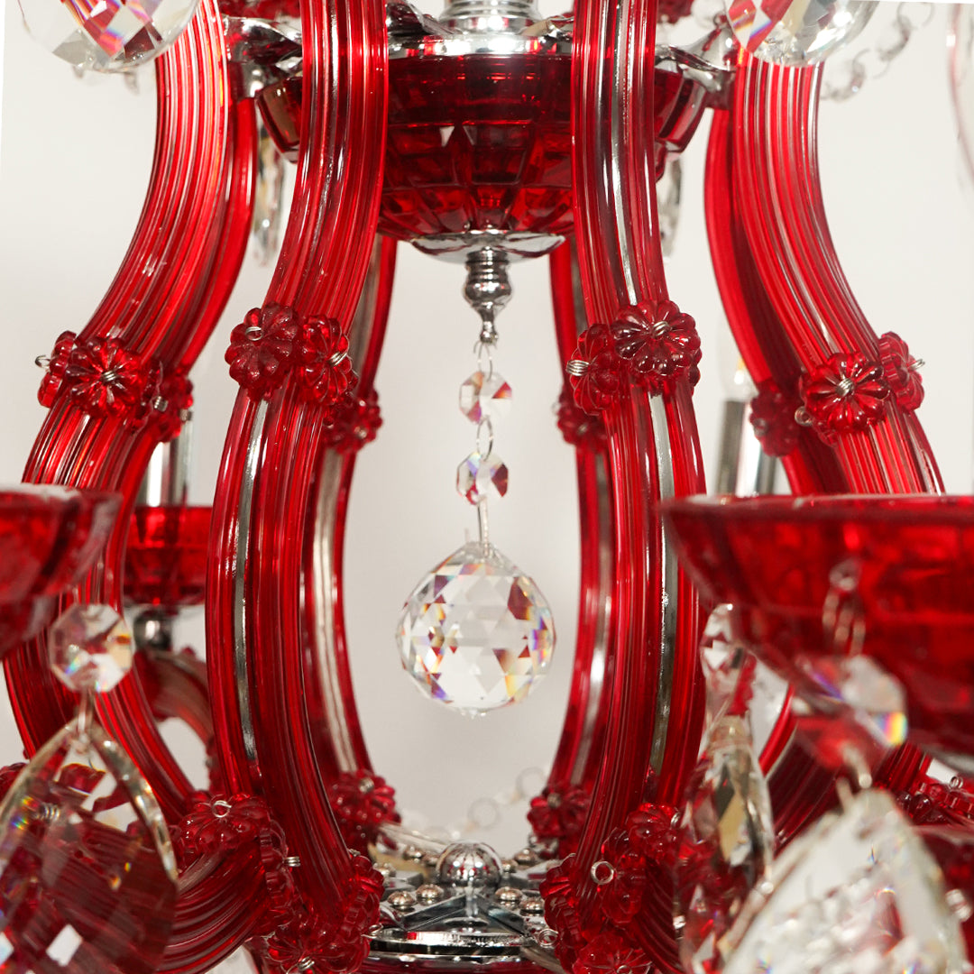Marchese 8-Light Crystal Chandelier - Red
