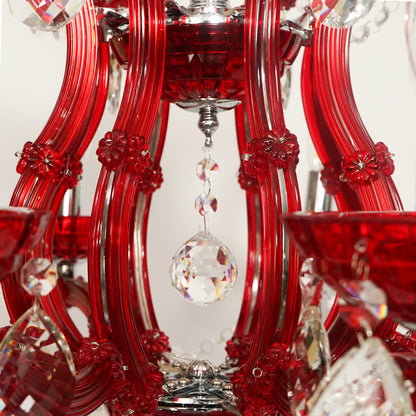 Marchese 8-Light Crystal Chandelier - Red