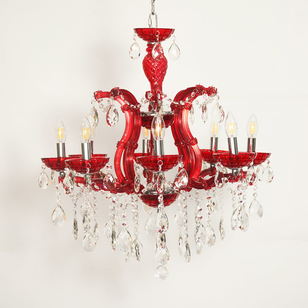 Marchese 8-Light Crystal Chandelier - Red