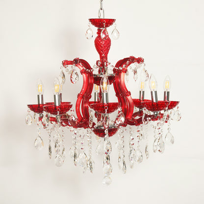 Marchese 8-Light Crystal Chandelier - Red
