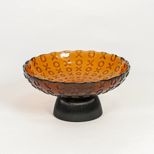 rostri footed grey centerpiece tray white background