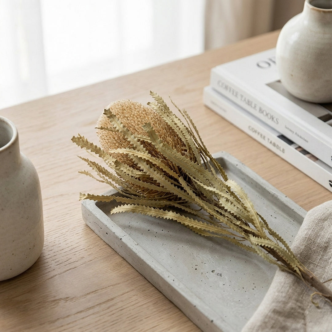 Round Ball Banksia Flower - White