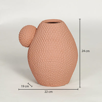 White marble ceramic vase size 9 cm height 9 cm width shown on white background for accurate decor placement reference.