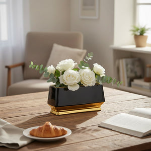 Sable Ceramic Decorative Object - Gold - Black - Open Box