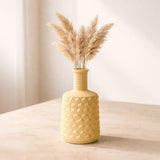 Sage Cube Ceramic Vase - Yellow