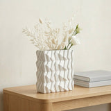 Scales Ceramic Decorative Vase - White