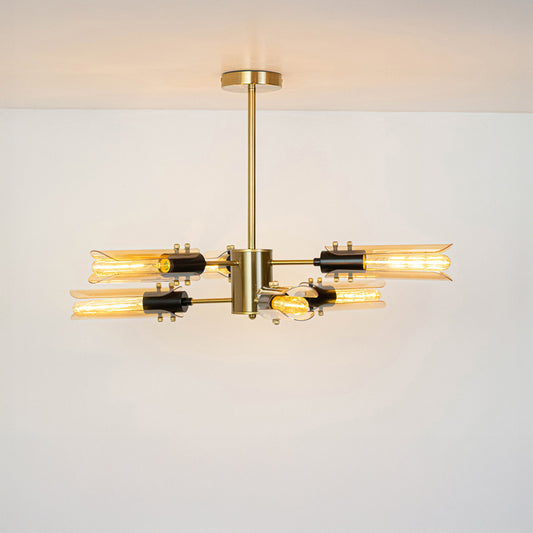 Sculptural 6-Light Chandelier - Amber