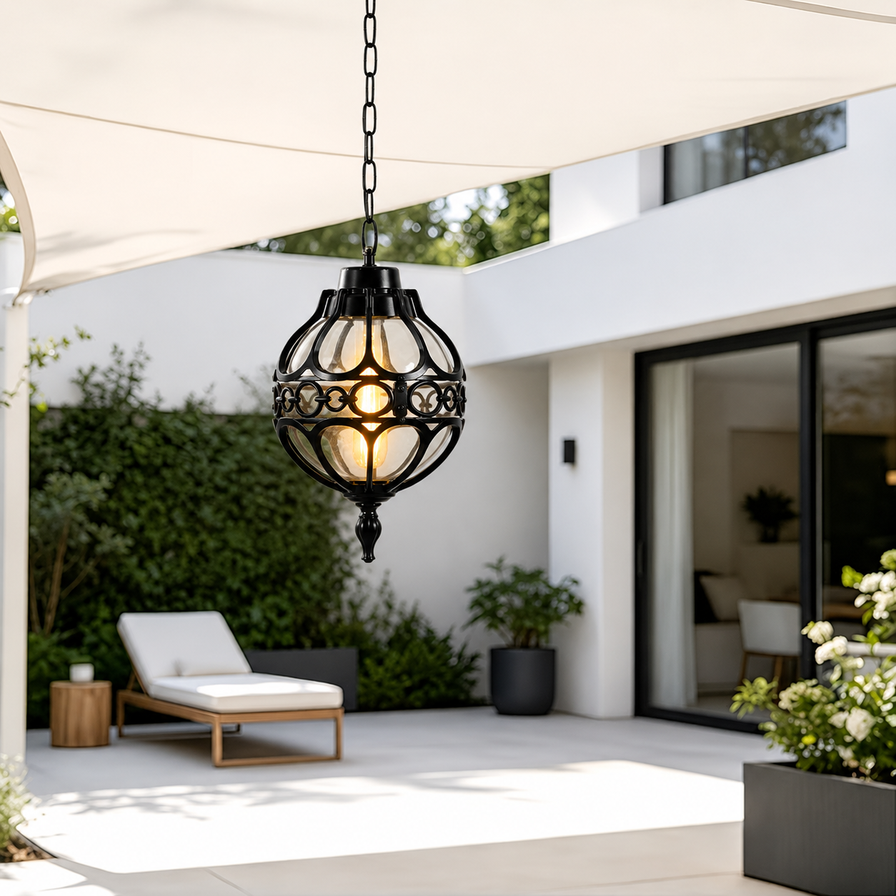 Serenara Black Outdoor Hanging Light - Large