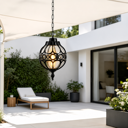 Serenara Black Outdoor Hanging Light - Large