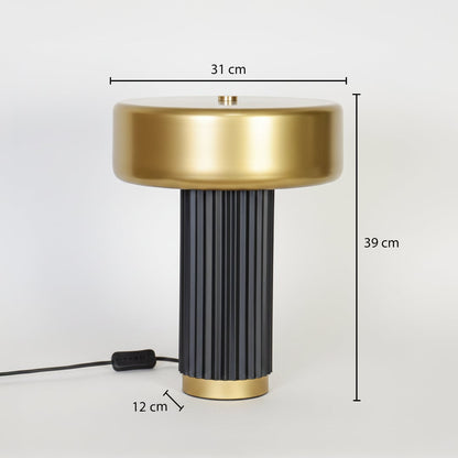 Table lamp dimensions image showing 31 cm shade width 39 cm total height and 12 cm base width for accurate placement in compact living spaces.