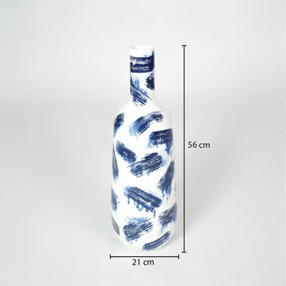 Shanghai Brushstroke Slim Bottle Vase