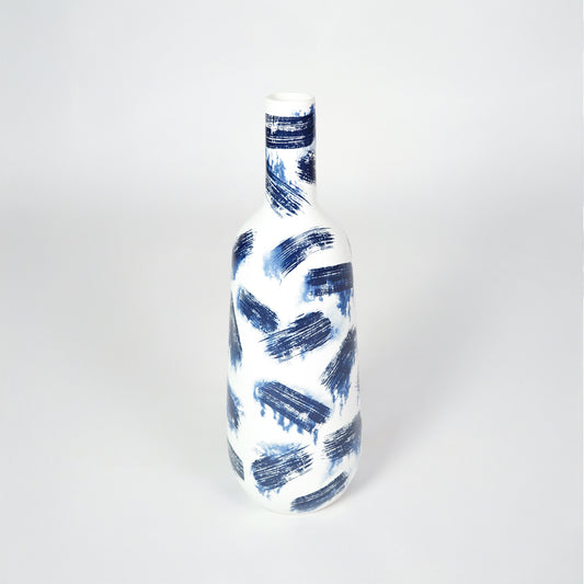 Shanghai Brushstroke Slim Bottle Vase