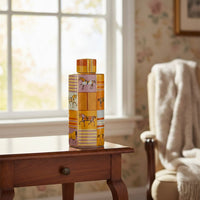 Amber glass decorative jar styled on a wooden table adding warmth to elegant contemporary home decor settings.