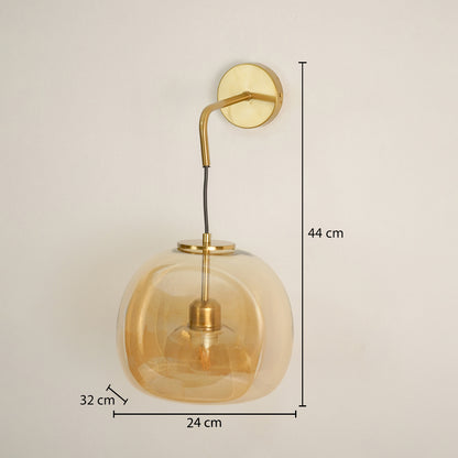 Single Head Golden GLass & Metal Wall Lamp