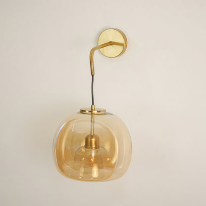 Single Head Golden GLass & Metal Wall Lamp