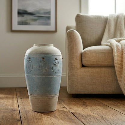 sky stone terracotta vase small main lifestyle
