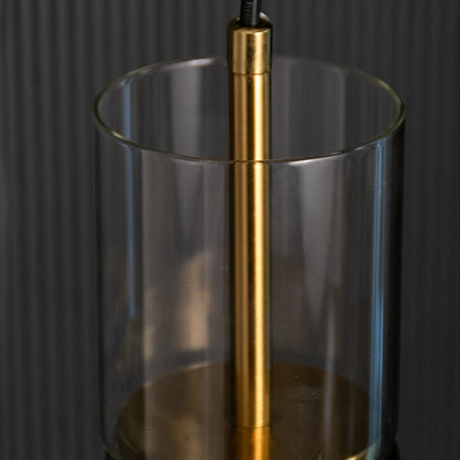 Sleek Glass Tube Hanging Pendant Lamp Closeup