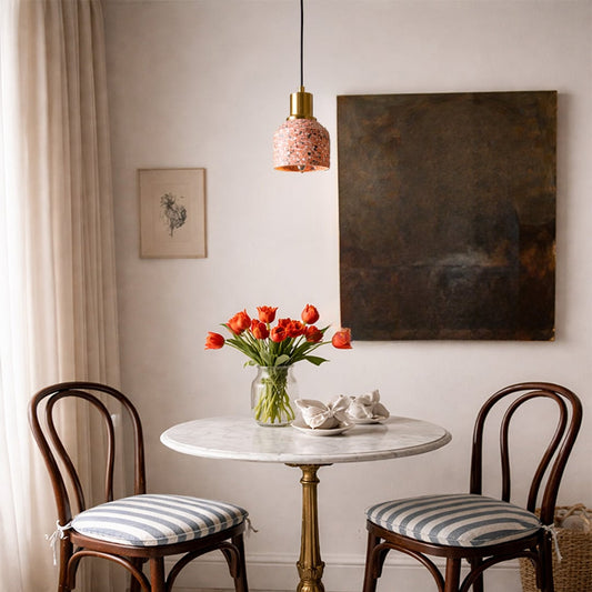 slreeo colored pendant light black pink main lifestyle