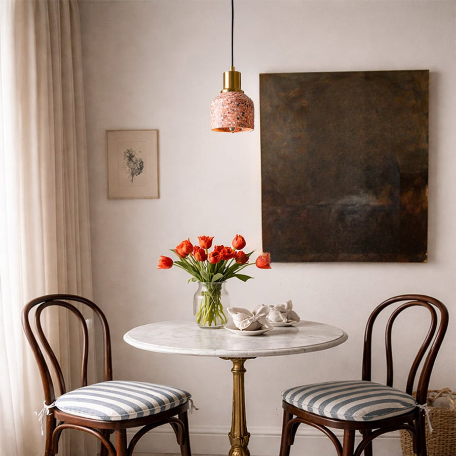 slreeo colored pendant light black pink main lifestyle
