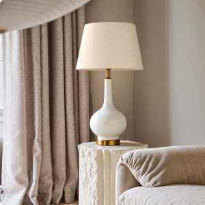 Bowie Ceramic Table Lamp - Cream