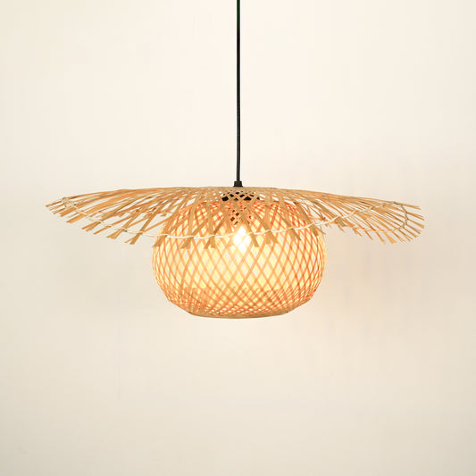 Spiderweb Globe Bamboo Hanging Lamp