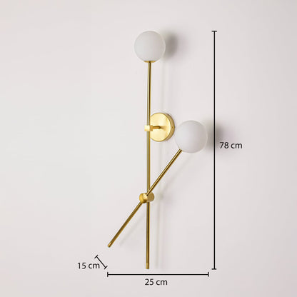 Dimension image of wall light showing 78 cm height 25 cm width and 15 cm projection suitable for modern interior spaces.