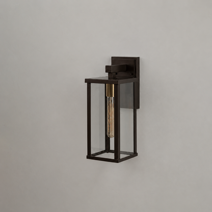 Square Outdoor Brown Wall Light - Large