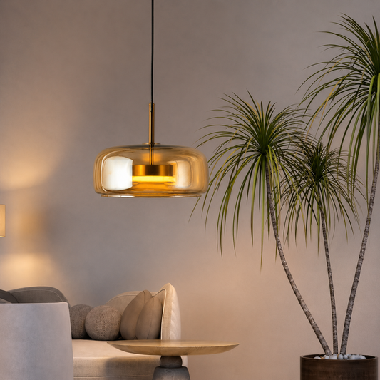 Sunbeam Glass Pendant Light - Disk Shade