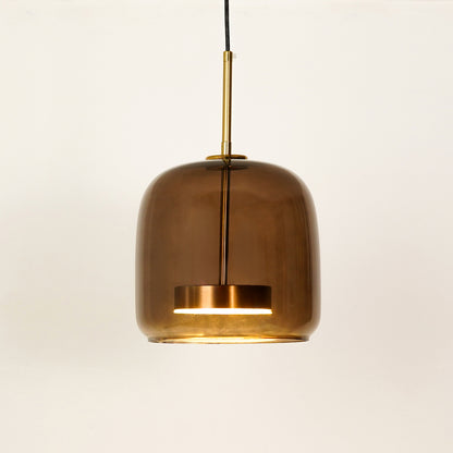 Dimension image of round shade sunbeam glass pendant light for elegant dining room decor styling and modern home lighting.