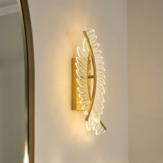 Swan Arcylic LED Wall Light - Gold